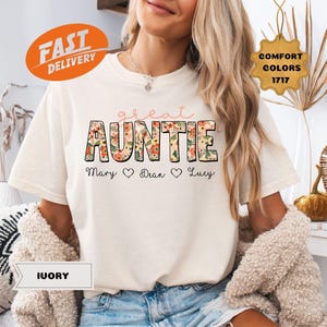 Comfort Colors Custom Great Auntie Shirt, Promoted to Great Aunt, Great Aunt Shirt, Great Aunt Gift, Pregnancy Reveal Gift for Great Aunt
