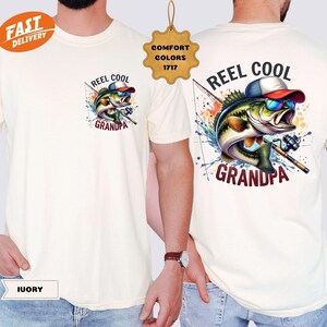 Comfort Colors Reel Cool Grandpa Fishing Retro Shirt, Fishing Gift for Grandpa, Fishing Grandpa Funny Tshirt, Fathers Day Gift, Grandpa Gift