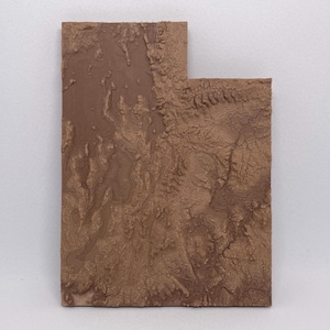 Aimant de réfrigérateur topographie de l'état de l'Utah/carte topographique de l'état/impression 3D