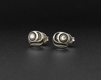 Tiny Sterling Salmon Head First Nations Studs