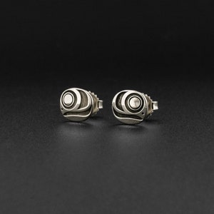 Tiny Sterling Salmon Head First Nations Studs