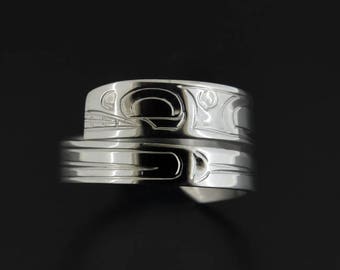 Northwest Coast Native Wrap Ring Silver First Nations Band