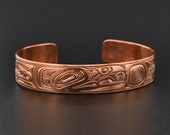 Northwest Coast Copper Raven Releasing Sun Cuff Bracelet