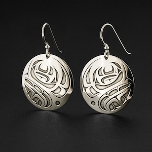 Northwest Coast Salish Round Eagle Earrings