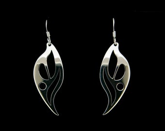 Sterling Flame Design Northwest Coast Formline Earrings