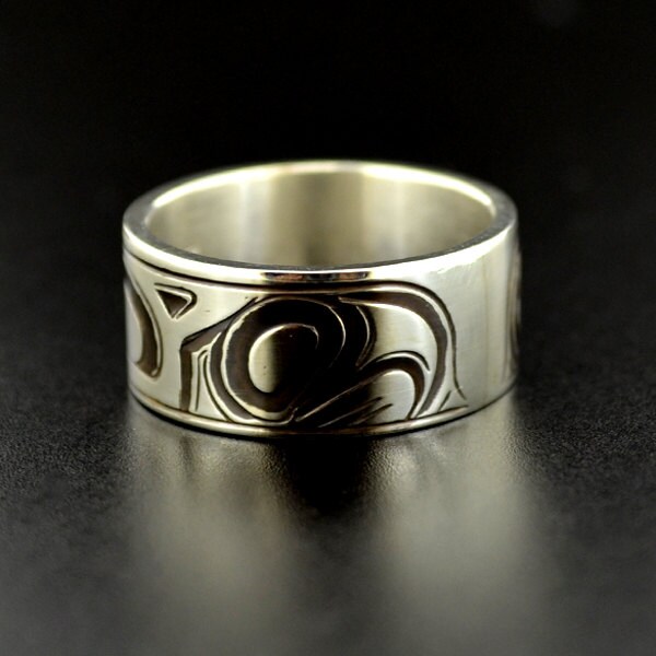 Antiqued Oxidized Mens Native American Ring Hand Engraved Etsy