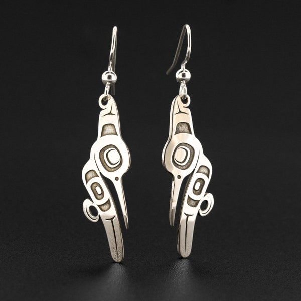 First Nations Tlingit Hummingbird Earrings Sterling Silver