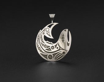 Northwest Coast Salish Anhänger aus Sterling Silber