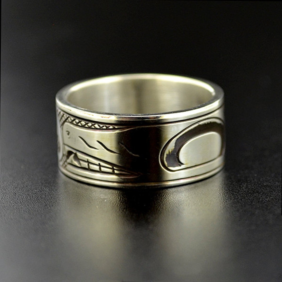 Antiqued Oxidized Mens Native American Ring Hand Engraved Etsy