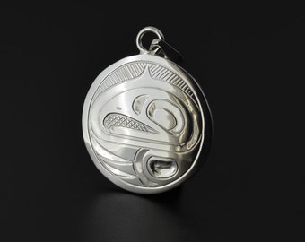 Sterling Northwest Native Totem Pendant Hand-Engraved