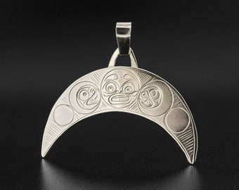 First Nations Native Moon Cycle Pendant Sterling