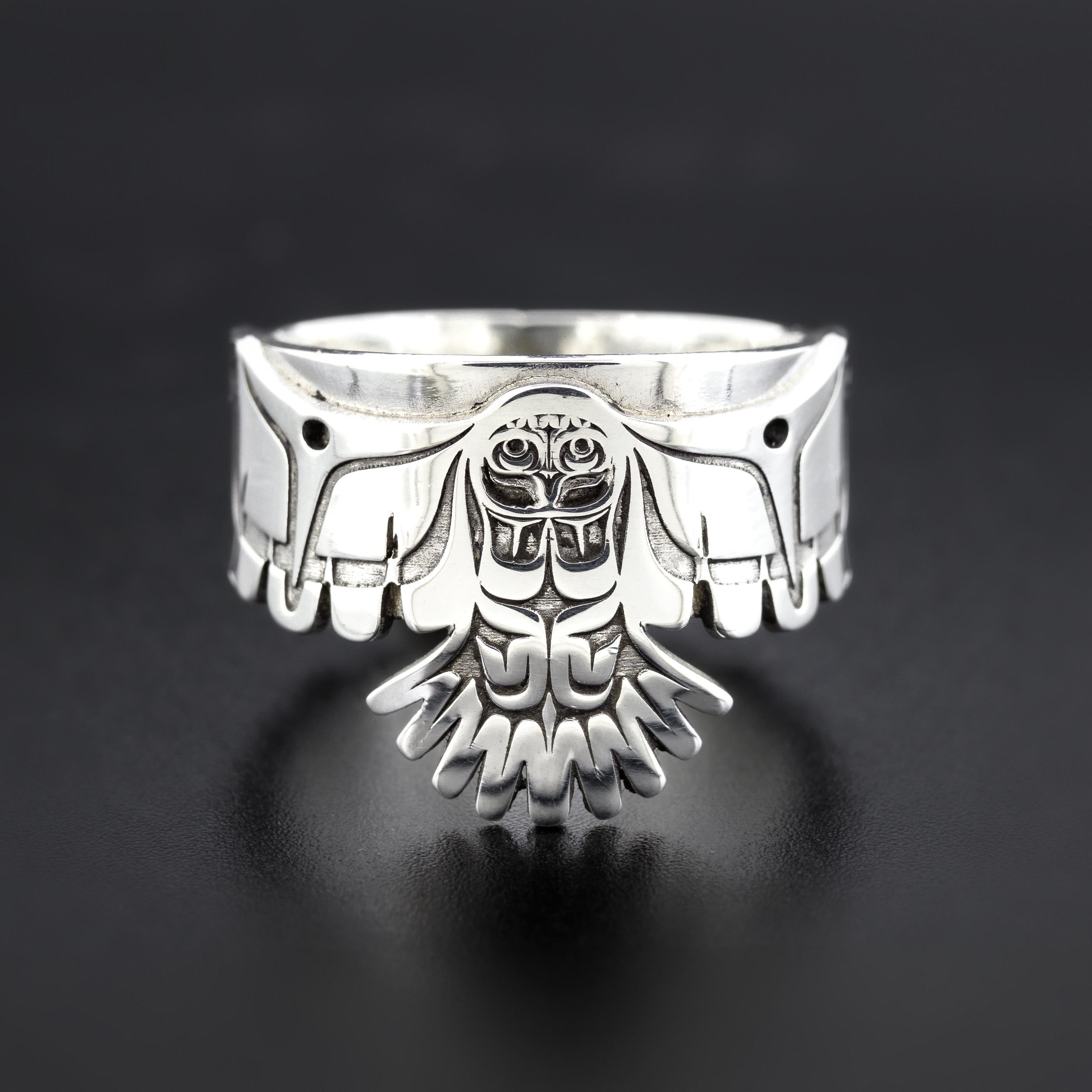 Northwest Coast Native Unisex Owl Ring Various Sizes