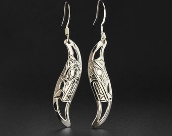 Leaf Shape Northwest Native Dangle Earrings Four Designs