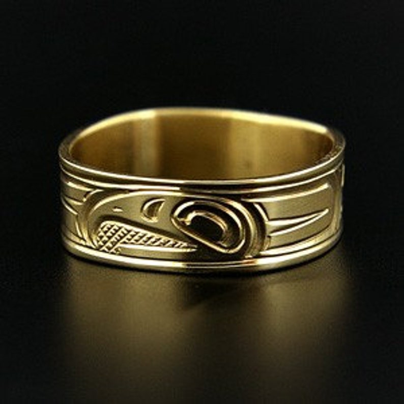 14k Yellow or White Gold Wedding Band Northwest Coast