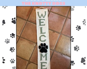 Welcome Paw Print Crochet Wall Hanging Pattern *PATTERN ONLY*