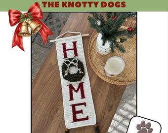 Home Wreath Crochet Wall Hanging Pattern *PATTERN ONLY*