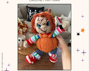 Chucky Horror Pumpkin Monster  Crochet Pattern – Pumpkin Monster Plush (PATTERN ONLY)