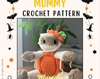 Pumpkin Monster Mummy Crochet Pattern (PDF Pattern)