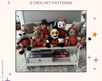 BUNDLE of 6 Horror Pumpkin Monster  Crochet Patterns – Pumpkin Monster Plush (PATTERNS ONLY)