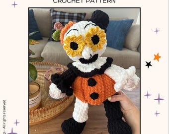 Clown Horror Pumpkin Monster  Crochet Pattern – Pumpkin Monster Plush (PATTERN ONLY)