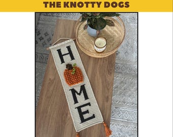 Home Pumpkin Crochet Wall Hanging Pattern *PATTERN ONLY*