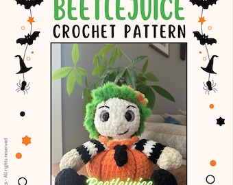 Beetlejuice Crochet Pattern – Pumpkin Monster Plush (PATTERN ONLY)