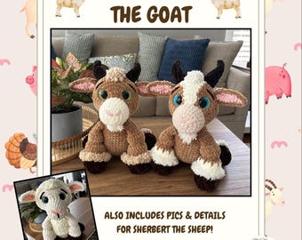 Gelato the Goat Crochet Pattern – Sherbert Sheep Included (PATTERN ONLY)