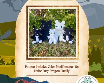 Black & White Dragon Crochet Pattern - *PATTERN ONLY*