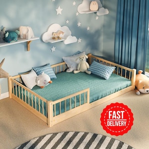 Snuglee Kids Bed - Low to the ground - Floor bed frame for toddlers - Bed with rails for safety protection - Free delivery