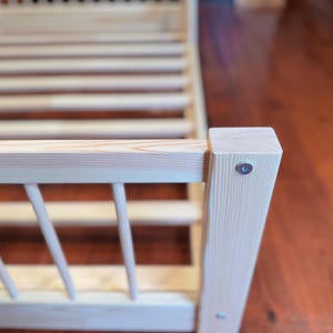 Bed with rails - Wooden bed for kids - safety protection