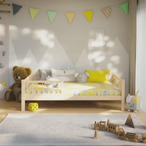 Montessori floor bed UK solid pine toddler bed