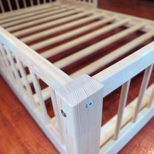 Kids floor bed with mattress setup nursery room
