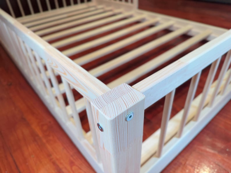 Kids floor bed with mattress setup nursery room