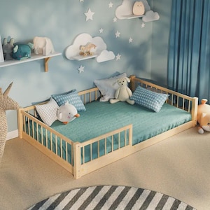 ids wooden low bed frame minimalist nursery