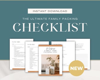 Ultimate Family Packing List | Travel Packing List, Printable Checklist, Travel Planning, Packing List Printable, Road Trip Packing