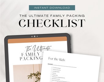 Family Packing List | Travel Packing List, Printable Checklist, Travel Planning, Packing List Printable, Road Trip Packing