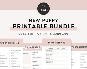 BUNDLE: New Puppy Printable Bundle | Printable Pet Workbook, Puppy Checklist, Puppy Worksheets, Puppy Planning | BONUS House Training Guide