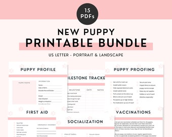 BUNDLE: Pink Puppy Printable Bundle | Printable Pet Workbook, Puppy Checklist, Puppy Worksheets, Puppy Planning, Girl Puppy Planner