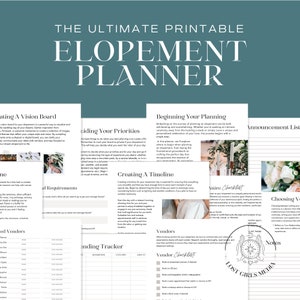 Ultimate Elopement Planner  | Instant Download Printable | Minimal Printable Eloping Planner, Eloping Checklist, Planner for Eloping