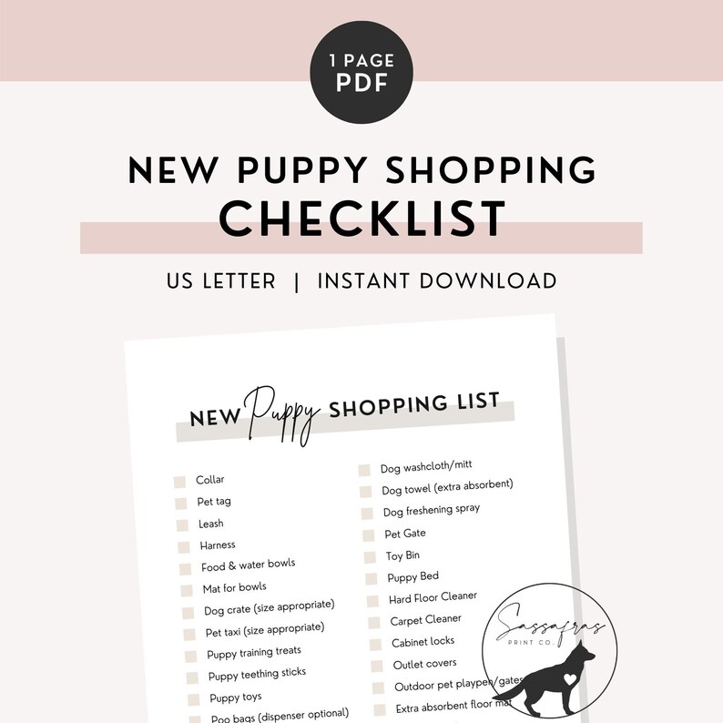 new puppy shopping checklist