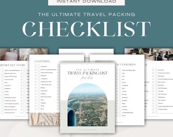 Packing List for Women | Ultimate Travel Packing List, Printable Checklist, Travel Planning, Packing List Printable, Holiday Planning