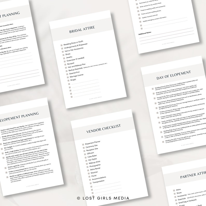 Elopement Checklist Instant Download Printable Minimal Printable Elopement Checklist Instant Download Printable Minimal Printable