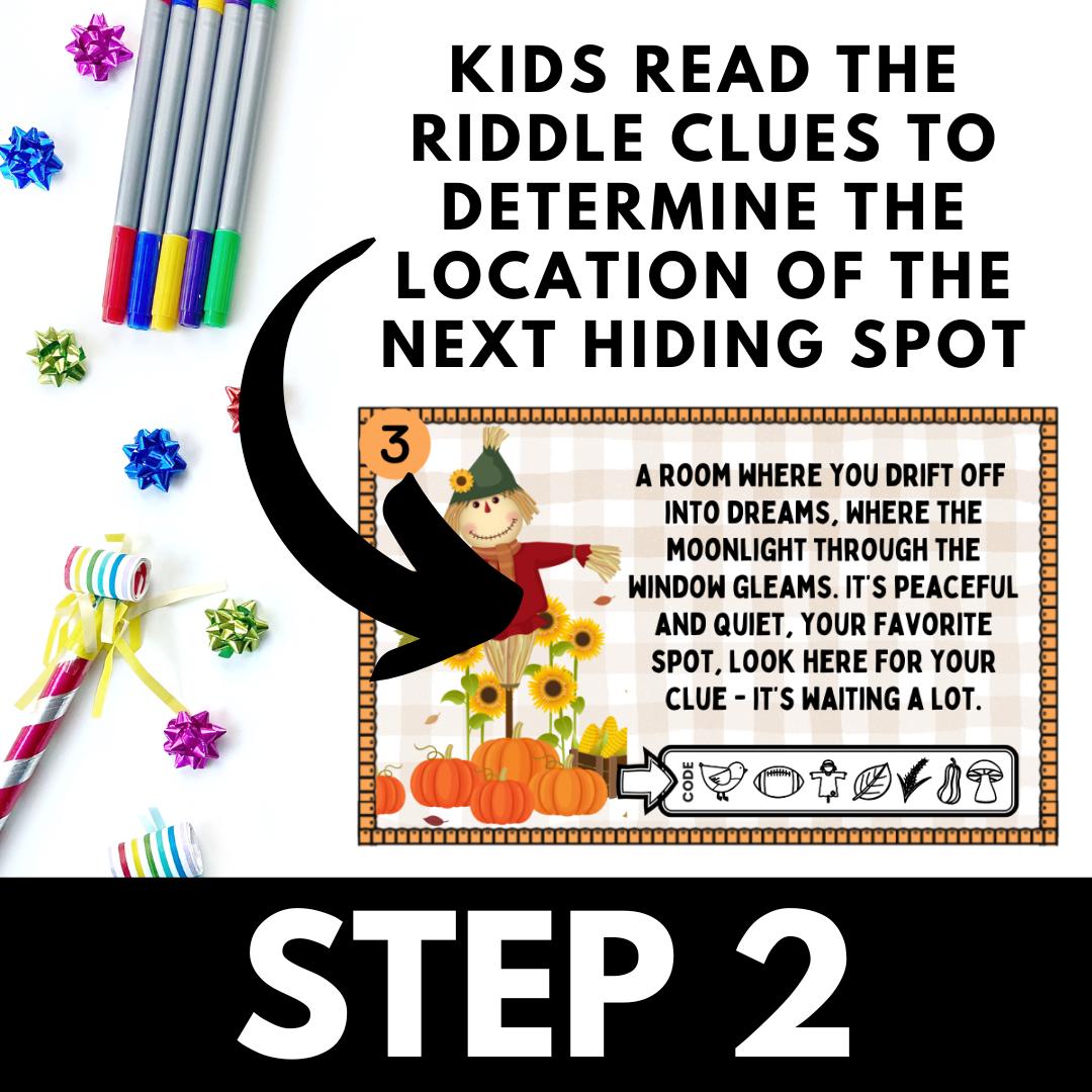 Scarecrow Scavenger Hunt for Kids, Indoor Printable Game, Riddles ...