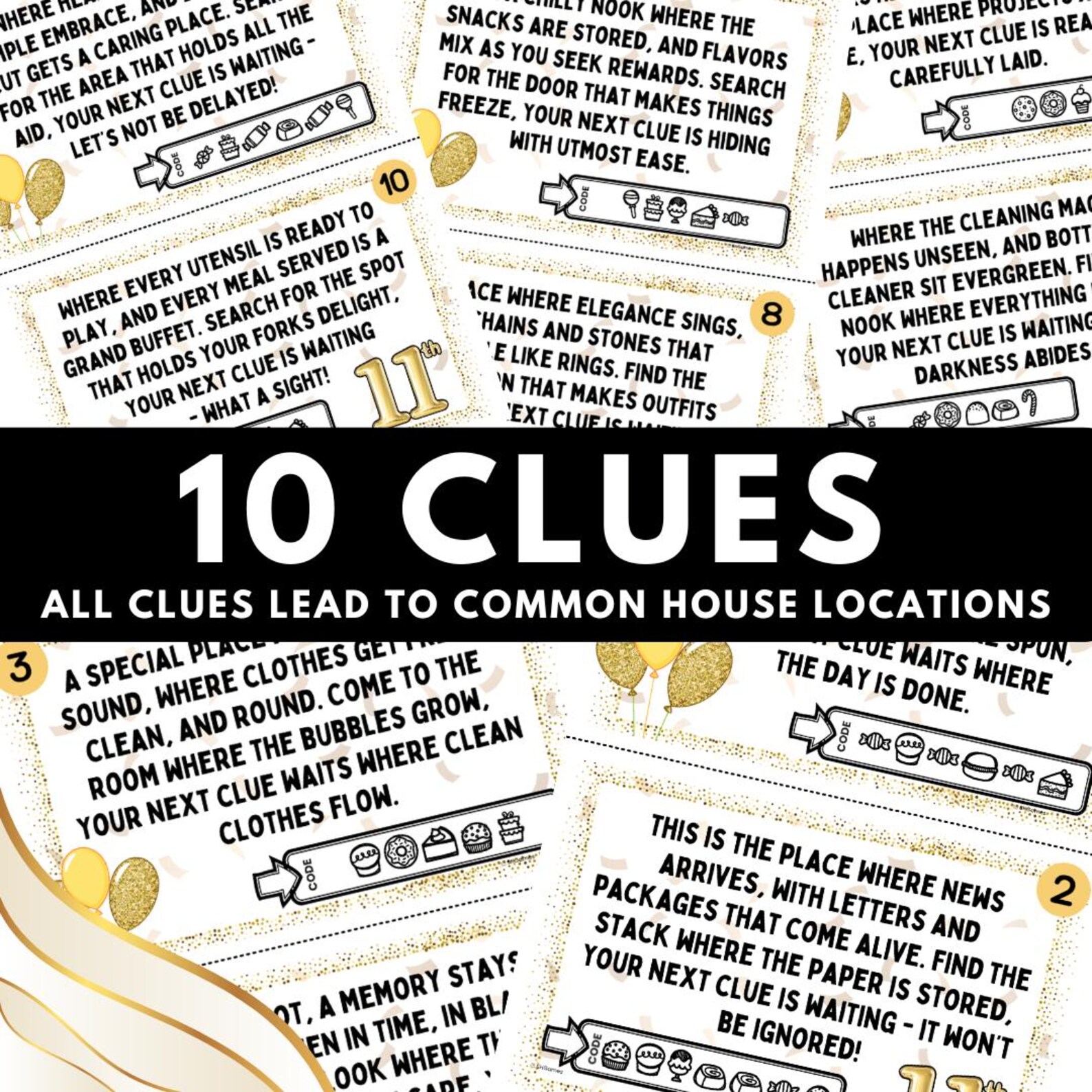 Girls 11th Birthday Scavenger Hunt for Kids, Indoor Printable Game ...