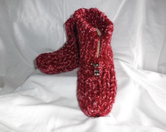 High Top Mens Red Slippers Size 6, - 8