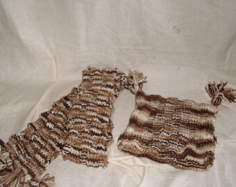 Womens or Teens Knitted Hat and Scarf Set