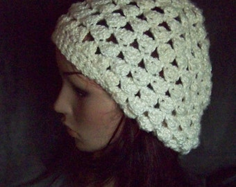 Crochet  White Winter Hat