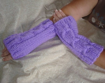 Women's Knitted Purple Hand Warmers