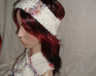 Kintted Handmade  Winter Scarf and matching Hat Head band  Set