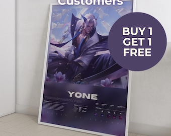 League of Legends Yone Poster | Buy 1 Get 1 Free (Poster) | League of Legends custom poster – League of Legends Gift - Gaming Room Decor
